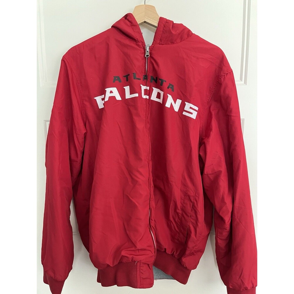 Atlanta Falcons NFL Reversible Hooded Full Zip Jacket & Hoodie - Red/Gray Large
